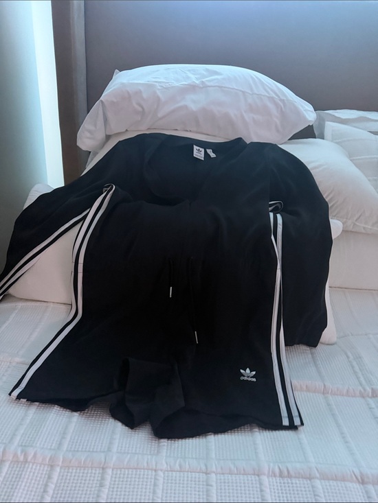adidas Pants - adidas Black Jacket with White Side Stripes